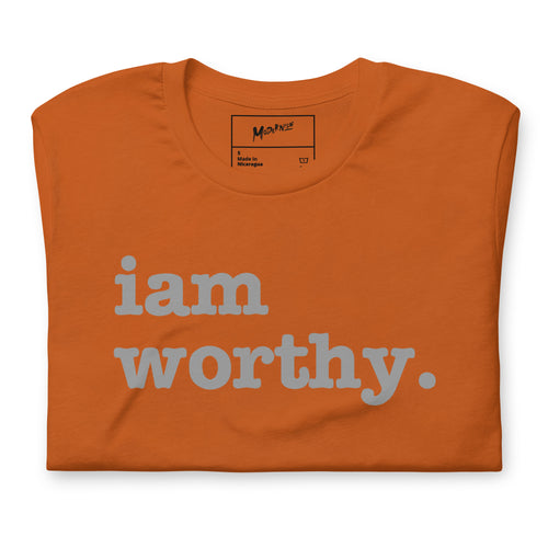 I Am Worthy Unisex T-Shirt - Gray Writing