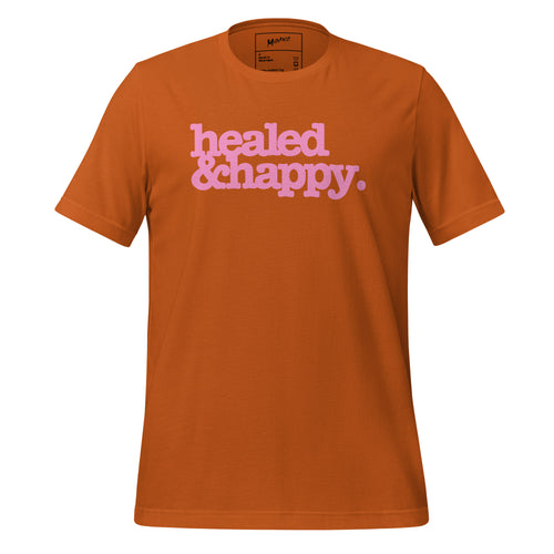 Healed & Happy Unisex T-Shirt - Pink Writing