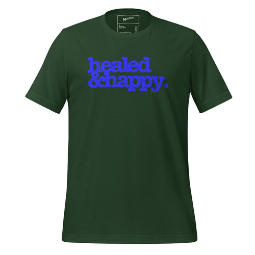 Health & Happy Unisex T-Shirt - Blue Writing