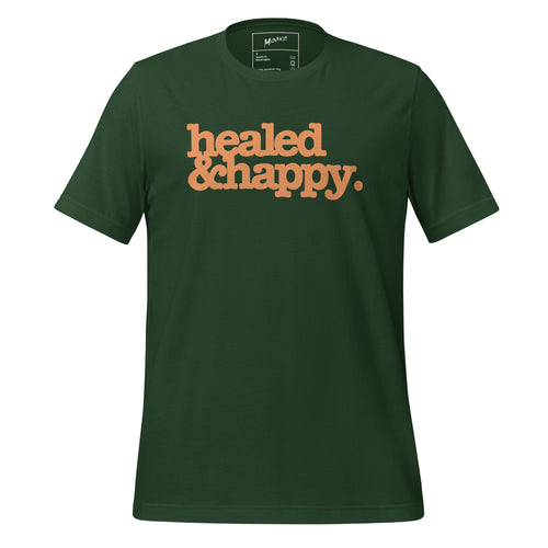 Healed & Happy Unisex T-Shirt - Orange Writing