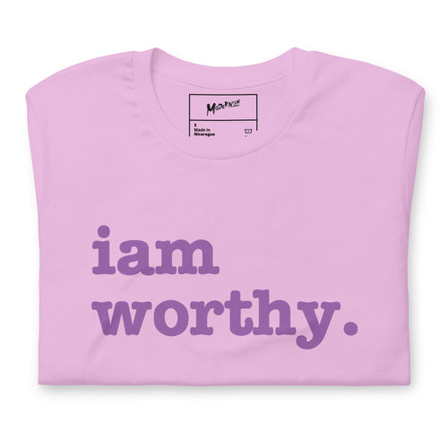 I Am Worthy Unisex T-Shirt - Dark Purple Writing