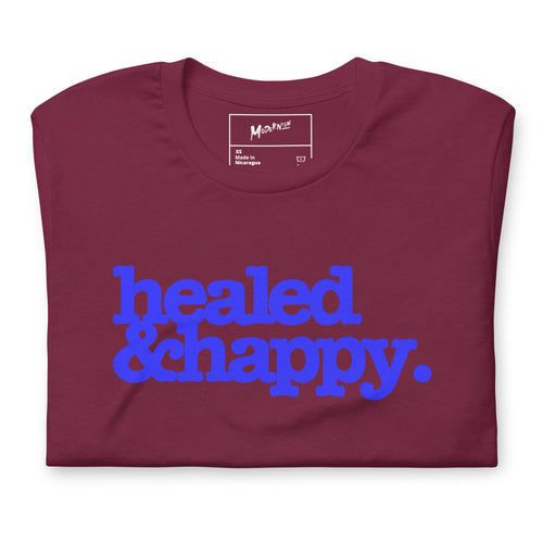 Health & Happy Unisex T-Shirt - Blue Writing