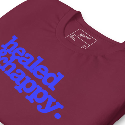 Health & Happy Unisex T-Shirt - Blue Writing