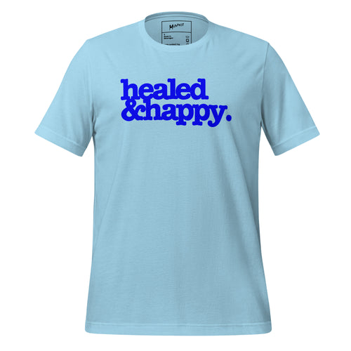 Health & Happy Unisex T-Shirt - Blue Writing