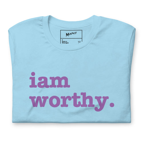 I Am Worthy Unisex T-Shirt - Dark Purple Writing