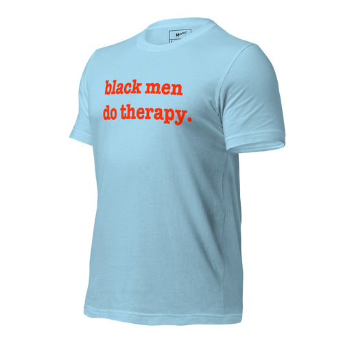 Black Men Do Therapy T-Shirt - Red Writing