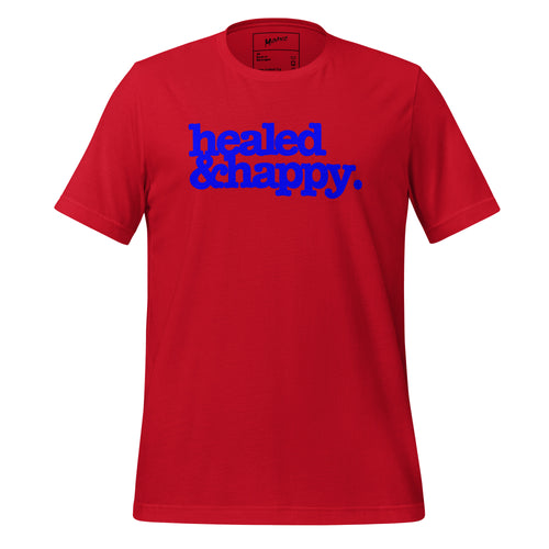 Health & Happy Unisex T-Shirt - Blue Writing