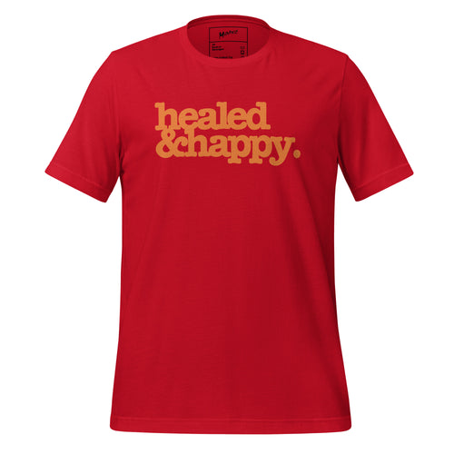 Healed & Happy Unisex T-Shirt - Orange Writing