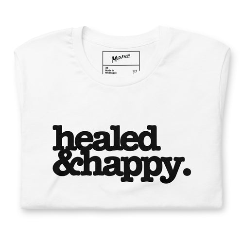 Healed & Healed Unisex T-Shirt - Black Writing