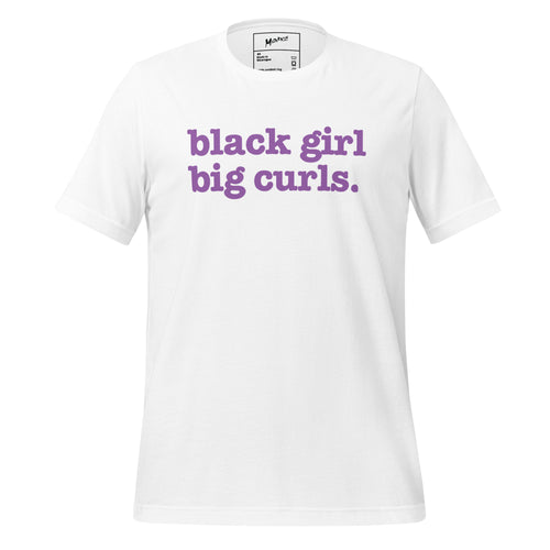 Black Girl Big Curls Unisex T-Shirt - Lavender Writing