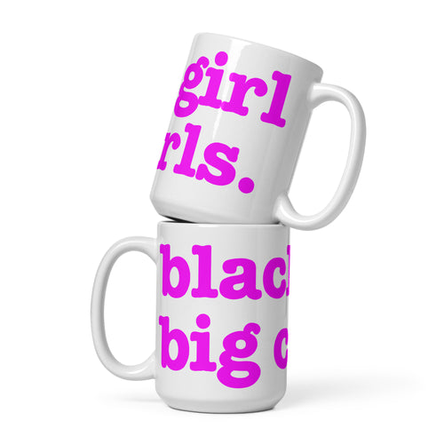 Black Girl Big Curls Glossy Mug