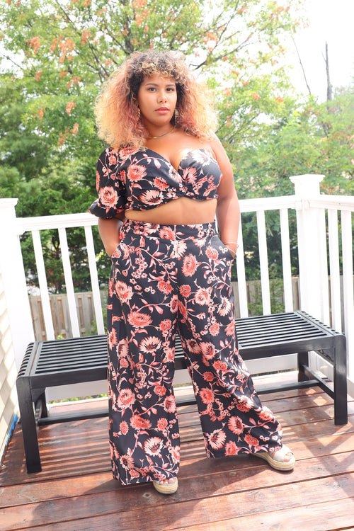 Paradise Crop Top and Flowy Pants Two Piece