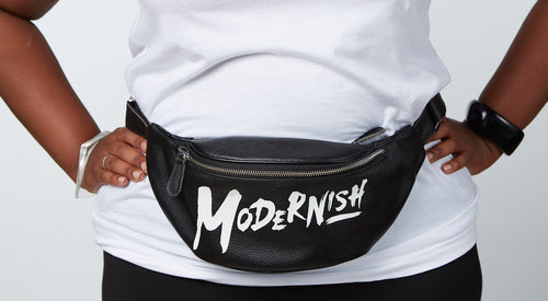 Black Leather Modernish Fanny Pack - Modern-Ish LLC